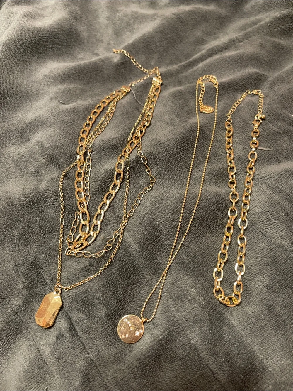 Gold-Tone Layered Pendant Necklace Set - Women Jewelry - Picture 2 of 2